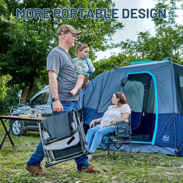 Alt view image 3 of 7 - 400lbs Heavy Duty Camping Chair Portable Directors Chair