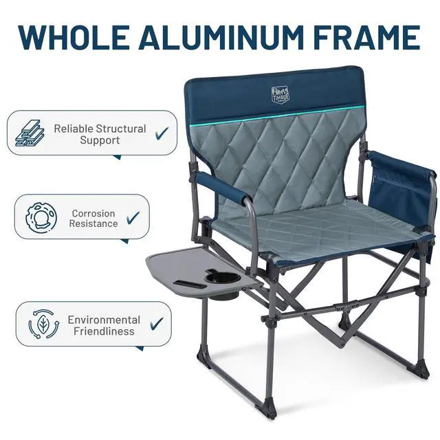 Alt view image 6 of 7 - 400lbs Heavy Duty Camping Chair Portable Directors Chair