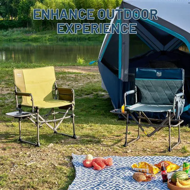 Alt view image 7 of 7 - 400lbs Heavy Duty Camping Chair Portable Directors Chair