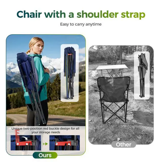 Alt view image 5 of 7 - Oversized Camping Chair for Adult Lawn Chair for Outdoor Camping