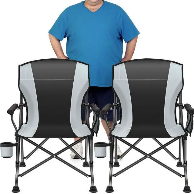 Main image of 2 Pack Camping Chairs for Adults, 450 LBS Heavy Duty Camp Chair