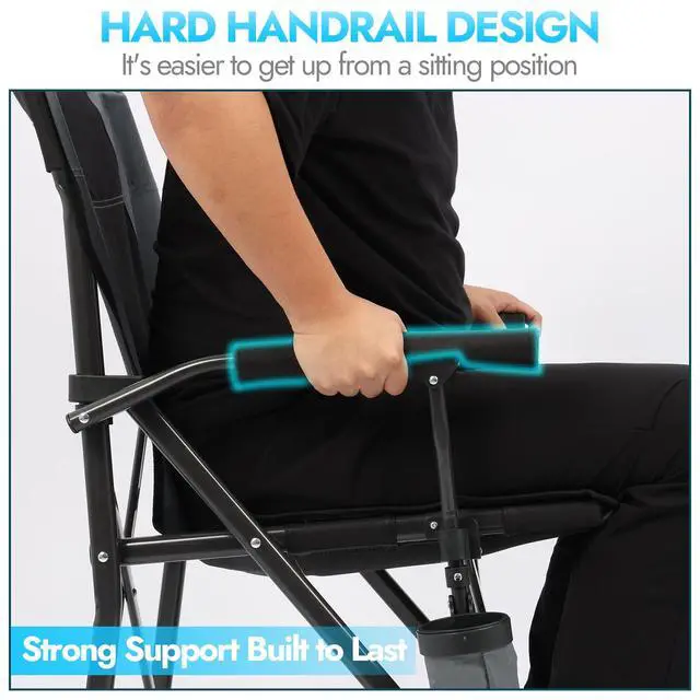 Alt view image 5 of 7 - 2 Pack Camping Chairs for Adults, 450 LBS Heavy Duty Camp Chair