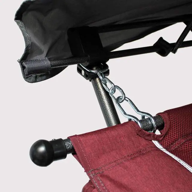 Alt view image 6 of 7 - Limited Portable Folding Metal Framed Hammock with a Retractable Canopy, Perfect for Camping, Patio, Outdoor, and Relaxing, Side Pockets Included, Red (Pack of 1)