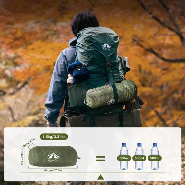 Alt view image 7 of 7 - Camping Hammock Tent: Lightweight Portable 4 in 1 Hammock with Rain Tarp and Mosquito Net for Adults Hiking Jungle Outdoor Green