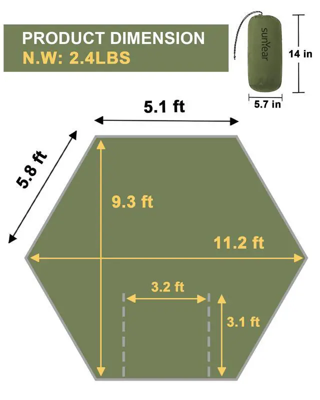 Alt view image 4 of 6 - Camping Hammock with Net & Rain Fly - Double & Single Hammock with House-Like Net- Easy Setup & Pack, Lightweight & Portable, Perfect for Hiking, Backpacking, Outdoor Sleeping