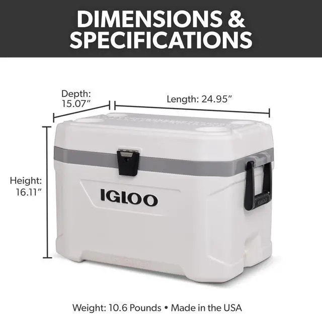 Alt view image 3 of 7 - 54 Qt Marine Ultra Cooler, White