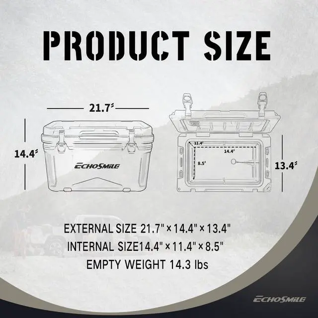 Alt view image 3 of 7 - 25/30/35/40/60/75 Quart Rotomolded Cooler, Built to Stand up to The Rigors of The Journey