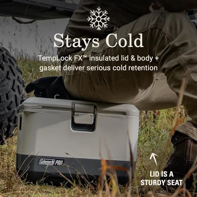 Alt view image 3 of 6 - Pro Heavy-Duty 17qt Ultra-Light Premium Hard Cooler Lunchbox, Extra-Thick Insulation Keeps Ice for Days