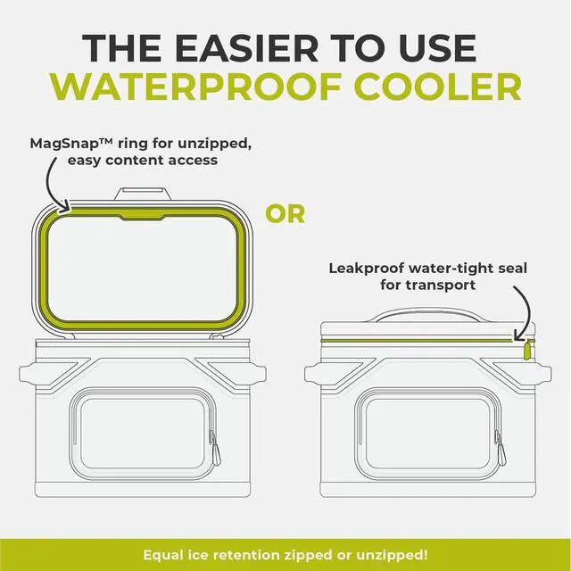Alt view image 2 of 7 - Magnetic Leak Proof 18 Can Soft Cooler with Waterproof Zipper | Insulated Bag Portable Ice Chest Box | Best Soft Cooler for Food & Beverages for Tailgating, Car Camping, and Family Beach Picnics