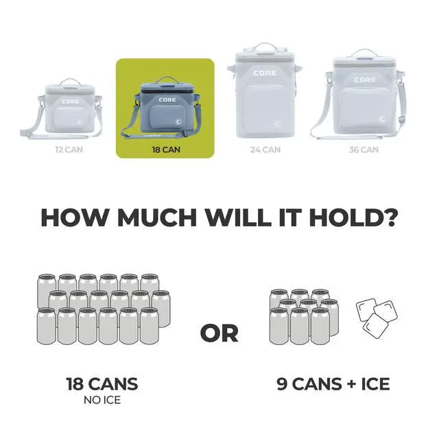 Alt view image 4 of 7 - Magnetic Leak Proof 18 Can Soft Cooler with Waterproof Zipper | Insulated Bag Portable Ice Chest Box | Best Soft Cooler for Food & Beverages for Tailgating, Car Camping, and Family Beach Picnics