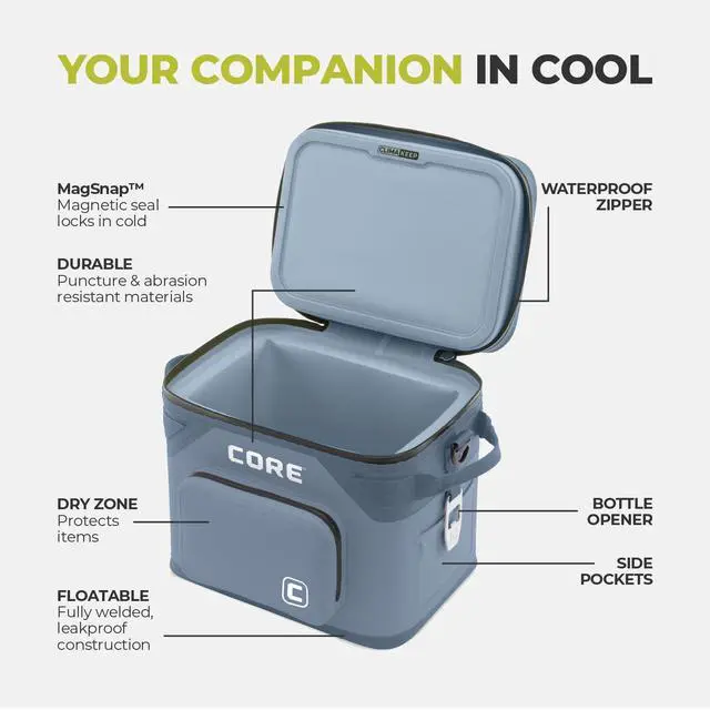Alt view image 6 of 7 - Magnetic Leak Proof 18 Can Soft Cooler with Waterproof Zipper | Insulated Bag Portable Ice Chest Box | Best Soft Cooler for Food & Beverages for Tailgating, Car Camping, and Family Beach Picnics