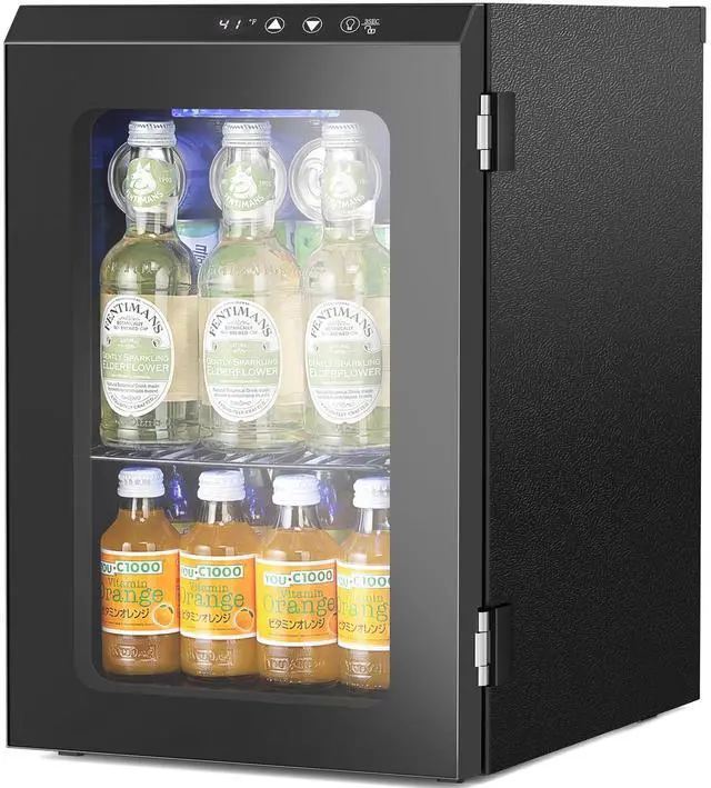 Main image of 18L Mini Fridge Cooler 24Can, Beverage Refrigerator with Quiet Compressor, LED Light,Freestanding Small Fridge with Electronic Temperature Control for Home and Bar(40-61 )
