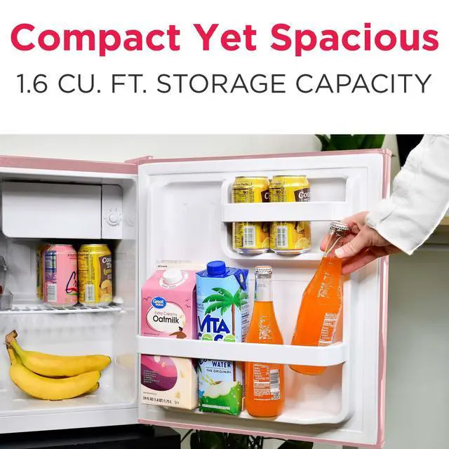 Alt view image 2 of 6 - EFR176 1.6 cu. ft. Retro Bar Fridge with Side Bottle Opener (Pink)