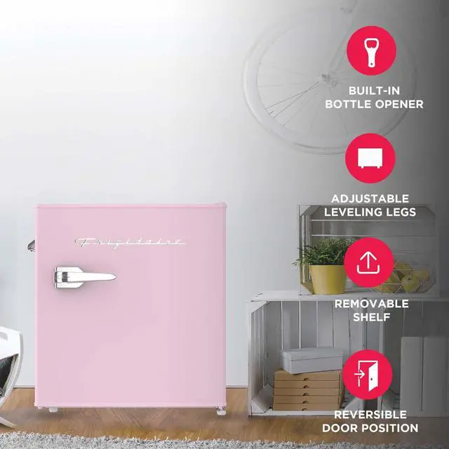 Alt view image 3 of 6 - EFR176 1.6 cu. ft. Retro Bar Fridge with Side Bottle Opener (Pink)