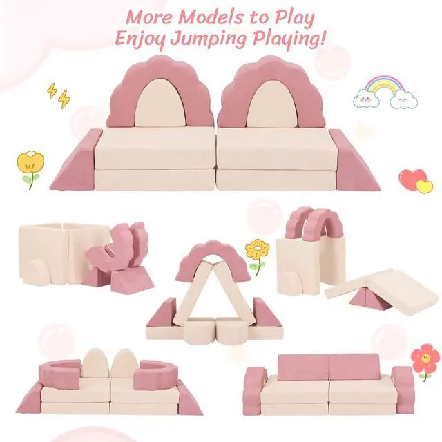 Alt view image 3 of 7 - Kids Couch 10PCS, Modular Kids Play Couch (Medium Size)