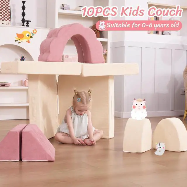 Alt view image 4 of 7 - Kids Couch 10PCS, Modular Kids Play Couch (Medium Size)