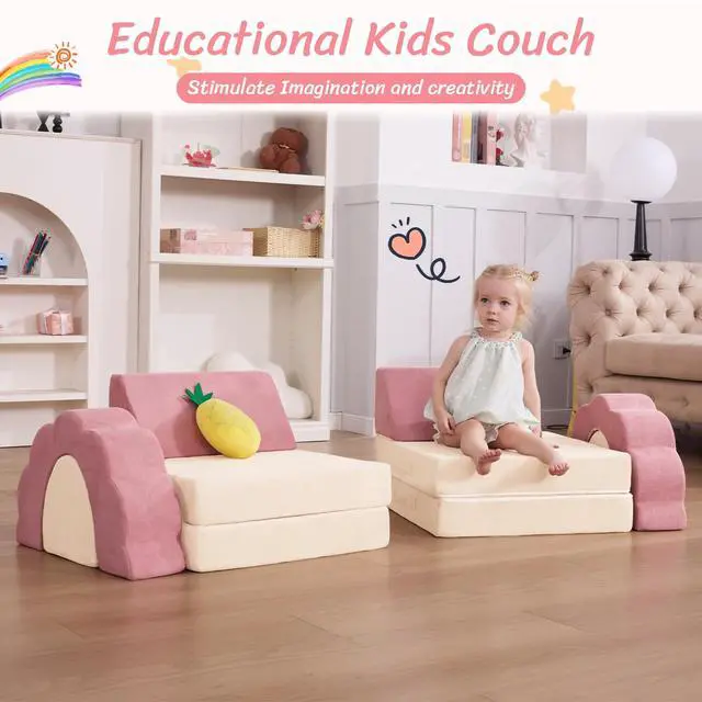 Alt view image 6 of 7 - Kids Couch 10PCS, Modular Kids Play Couch (Medium Size)