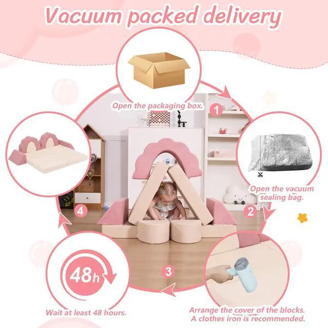 Alt view image 7 of 7 - Kids Couch 10PCS, Modular Kids Play Couch (Medium Size)
