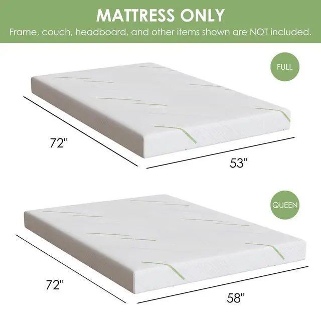 Alt view image 2 of 7 - 4 Inch Gel Memory Foam Sofa Mattress Queen Size 72 x 58 Inches
