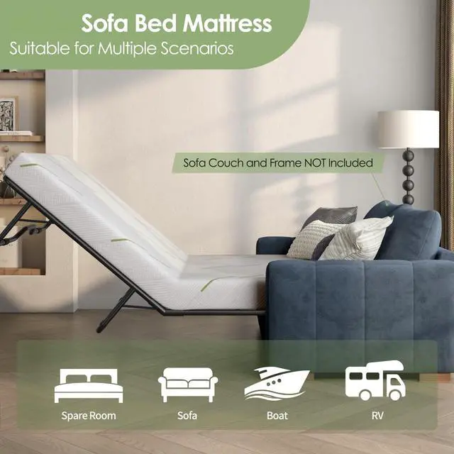 Alt view image 6 of 7 - 4 Inch Gel Memory Foam Sofa Mattress Queen Size 72 x 58 Inches