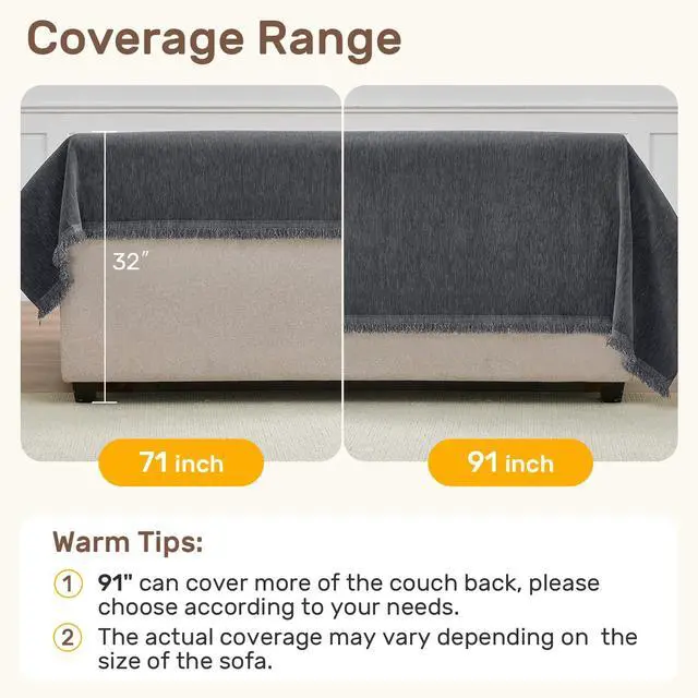 Alt view image 5 of 7 - 2 Pieces Sectional Couch Covers L Shaped Cover XXL Dark Gray
