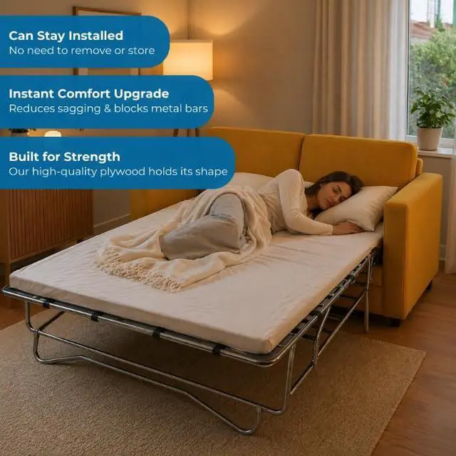 Alt view image 5 of 6 - Sleeper Sofa Bed Support Board Twin (35x64) - Permanent Fit