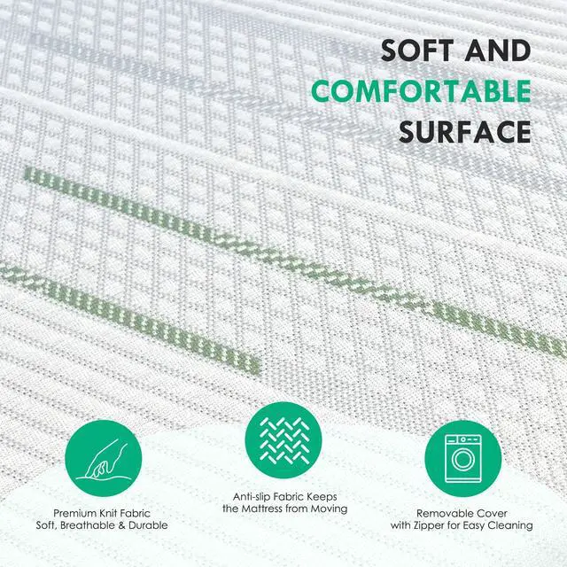 Alt view image 6 of 7 - 4 Inch Sofa Mattress Full Size, Gel Memory Foam Infused, with Removable Washable Cover, for Sleeper Sofas, Pull Out Bed, Guest Room, RVs, Boats
