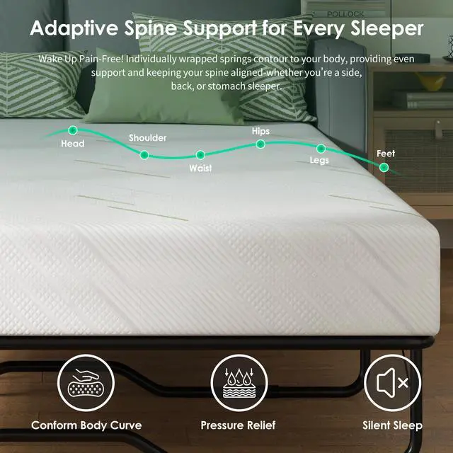 Alt view image 7 of 7 - 4 Inch Sofa Mattress Full Size, Gel Memory Foam Infused, with Removable Washable Cover, for Sleeper Sofas, Pull Out Bed, Guest Room, RVs, Boats