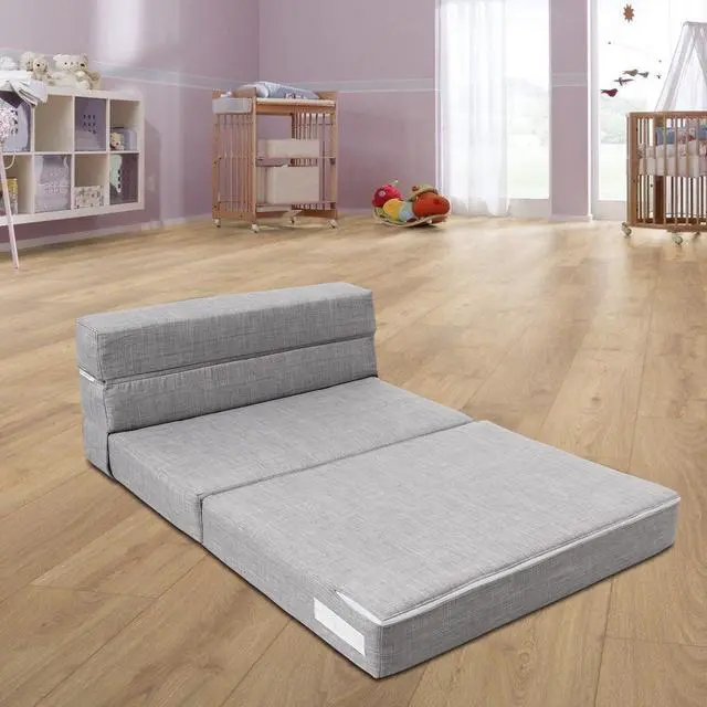 Alt view image 2 of 7 - Folding Sleeper Chair Sofa Bed Lazy Couch with Pillow, Fold Out Chair Bed