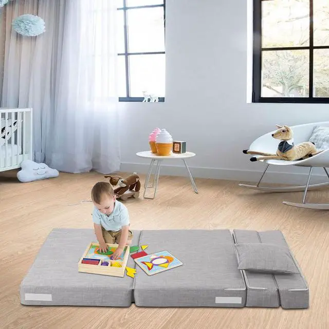 Alt view image 5 of 7 - Folding Sleeper Chair Sofa Bed Lazy Couch with Pillow, Fold Out Chair Bed