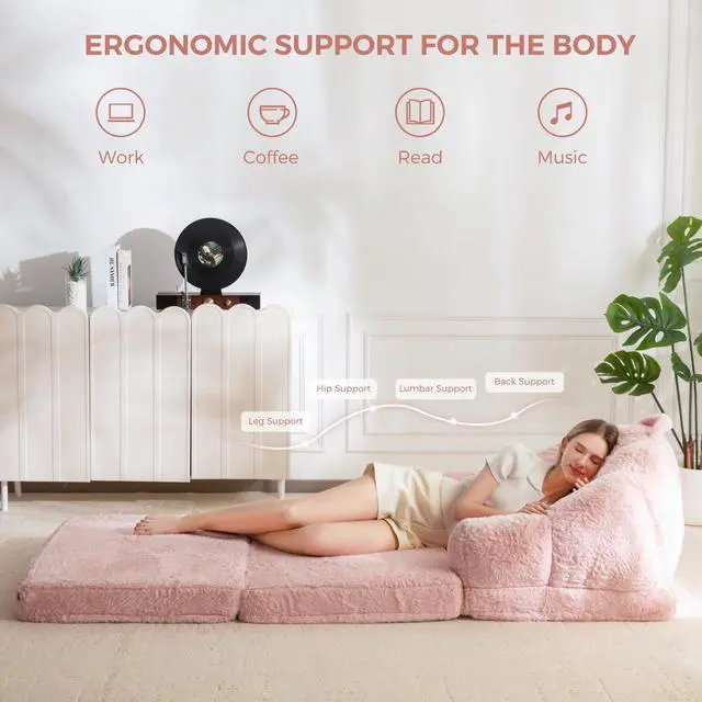 Alt view image 4 of 7 - Folding Sofa Bed, 2 in 1 Convertible Sofa to Lounger