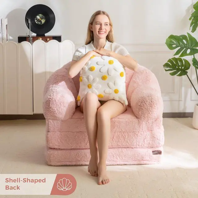 Alt view image 7 of 7 - Folding Sofa Bed, 2 in 1 Convertible Sofa to Lounger