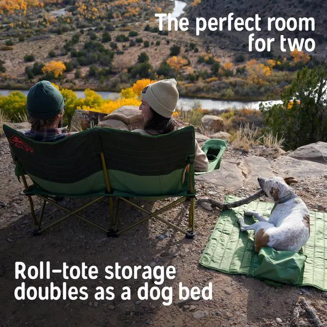 Alt view image 3 of 7 - Low Loveseat 2 Person Folding Camping Chair (Low Height/Deep Lake)