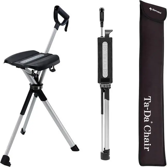 Main image of Ta-Da Chair S2- Walking Stick Chair, Cane with Seat (34.2"/Black)