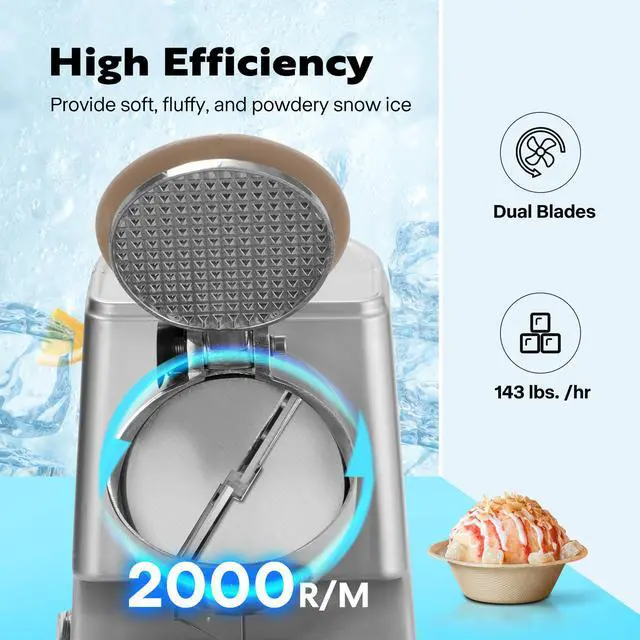 Alt view image 3 of 7 - 11 Inch Height Ice Crusher Shaver 143lbs/hr