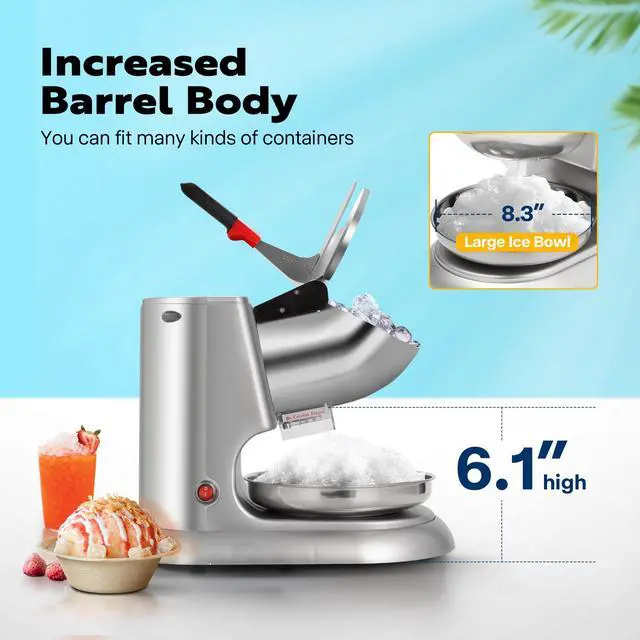 Alt view image 4 of 7 - 11 Inch Height Ice Crusher Shaver 143lbs/hr