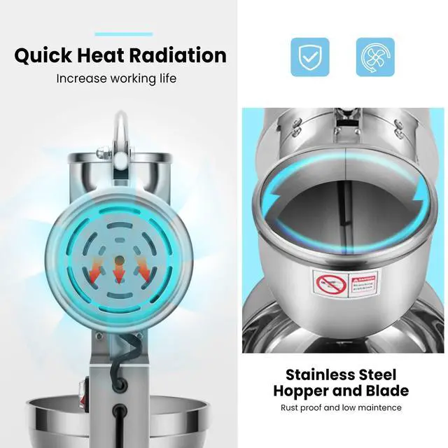 Alt view image 5 of 7 - Electric Dual Blades Ice Crusher Shaver Silver 440lbs/hr