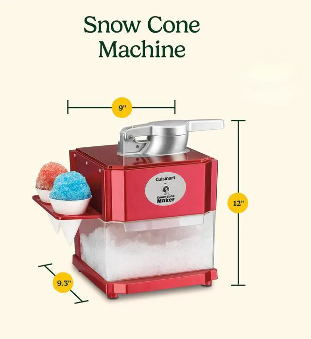 Alt view image 7 of 7 - Snow Cone Machine, 90W Motor & Interlock Safety, 4 Reusable Cones