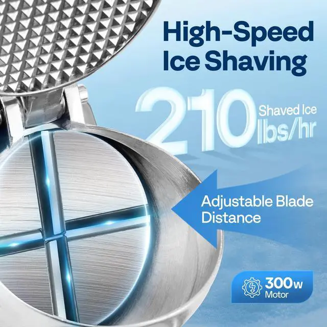 Alt view image 3 of 7 - Electric Ice Crusher Shaver 4 Blades Silver 210lbs/hr