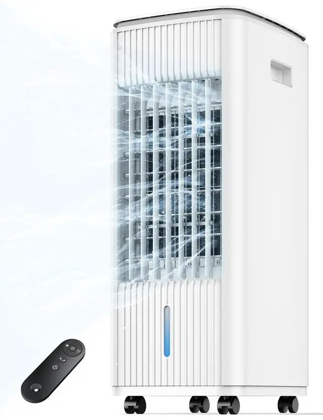Main image of Windowless Portable Air Conditioner, 25.3" Evaporative Air Cooler for Room No Window, 90° Oscillation Swamp Cooler with Remote, 3 Speed, 4 Modes, Timer, 4 Ice Packs, Quiet AC Unit for Bedroom, White