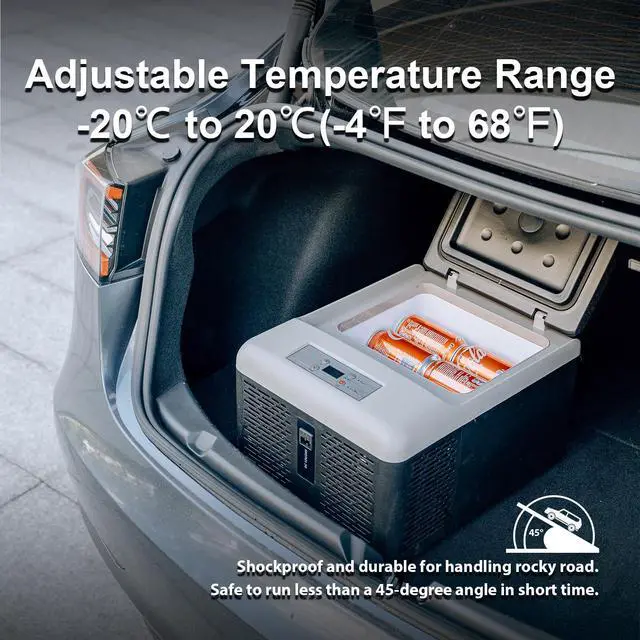 Alt view image 5 of 7 - C9PT Portable Car Freezer Cooler, 12 Volt Car Refrigerator, 10 Quart Fast Cooling, with 12/24V DC and 100-240V AC for Outdoor, Camping, RV, Truck (Black&Grey)