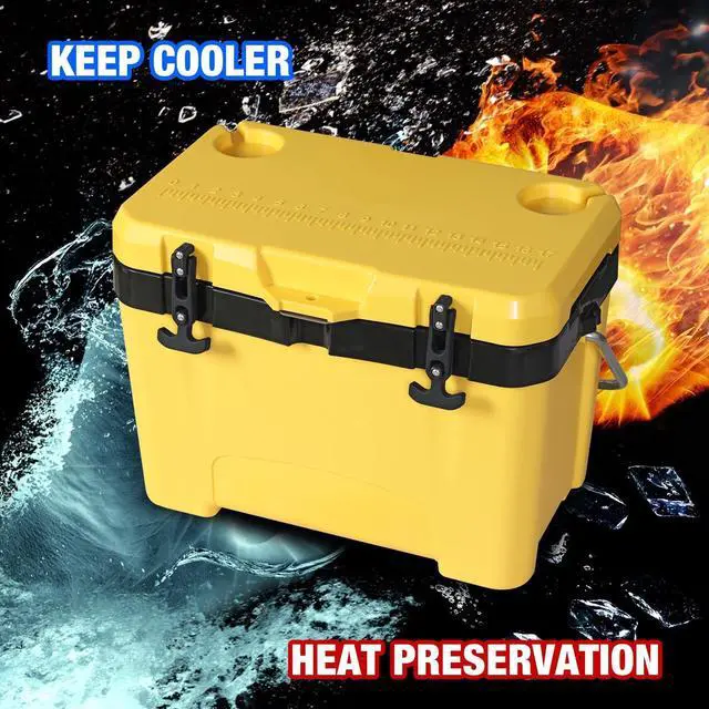 Alt view image 2 of 7 - 27 Quart Hard Cooler for Camping, Beach & Fishing Yellow