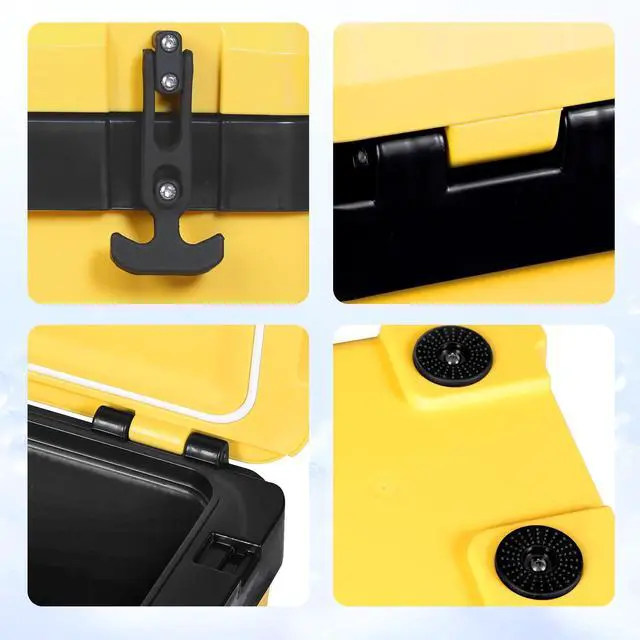 Alt view image 6 of 7 - 27 Quart Hard Cooler for Camping, Beach & Fishing Yellow