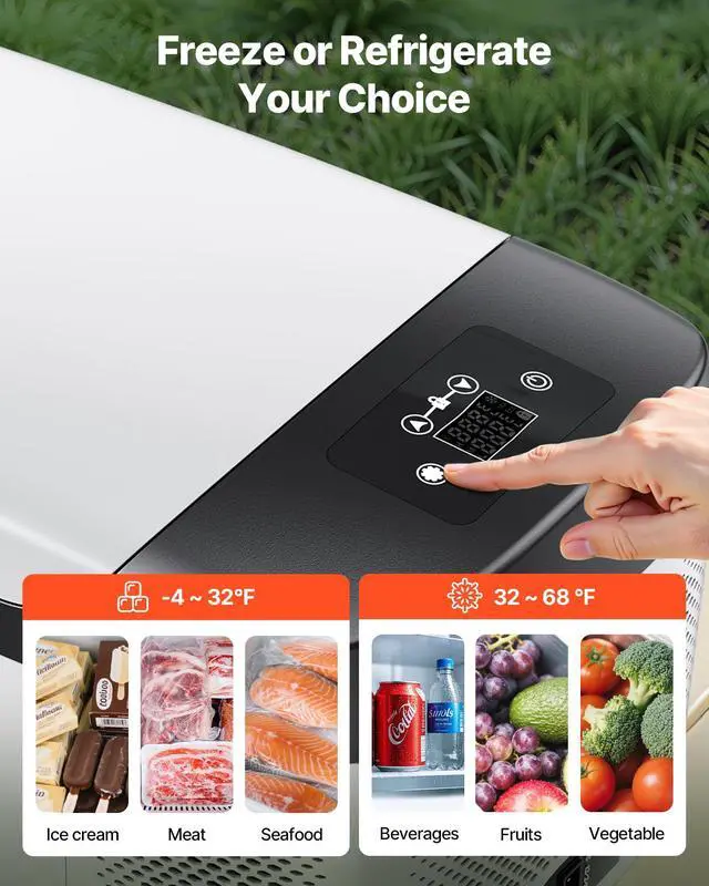 Alt view image 4 of 7 - Car Refrigerator, DC 12/24V AC100-240V Compressor Electric Cooler, -4°F to 68°F Car Fridge with APP Control, 16 QT Cars Freezer for RVs, Campsites, Boats, Camping, Fishing, 60W Portable Freezer