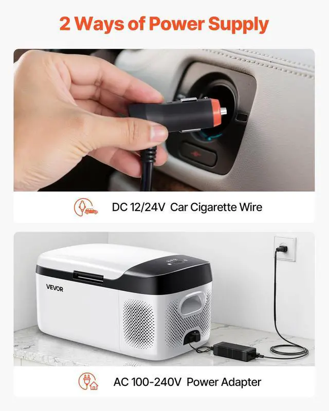 Alt view image 6 of 7 - Car Refrigerator, DC 12/24V AC100-240V Compressor Electric Cooler, -4°F to 68°F Car Fridge with APP Control, 16 QT Cars Freezer for RVs, Campsites, Boats, Camping, Fishing, 60W Portable Freezer