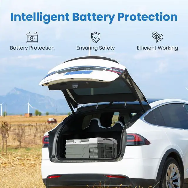 Alt view image 7 of 7 - 12 Volt Refrigerator 12V Car Fridge 16 Quart Portable Refrigerator for Car 12/24V DC 110~240 Volt AC for Truck RV Camper SUV Portable Freezer Electric Cooler for Camping (-4-68)