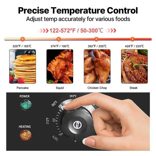 Alt view image 4 of 7 - Commercial Electric Griddle, 22", 1600W Countertop Flat Top Griddle, Stainless Steel Teppanyaki Grill w/Iron Cooking Plate, 122-572 Adjustable Temp Control 2 Shovels & Brushes, 110V
