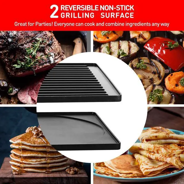 Alt view image 2 of 7 - Raclette Table Grill, Electric Indoor Grill Korean BBQ Grill, Removable 2-in-1 Non-Stick Grill Plate, 1500W Fast Heating with 8 Cheese Melt Pans, Ideal for Parties and Family Fun (Black)