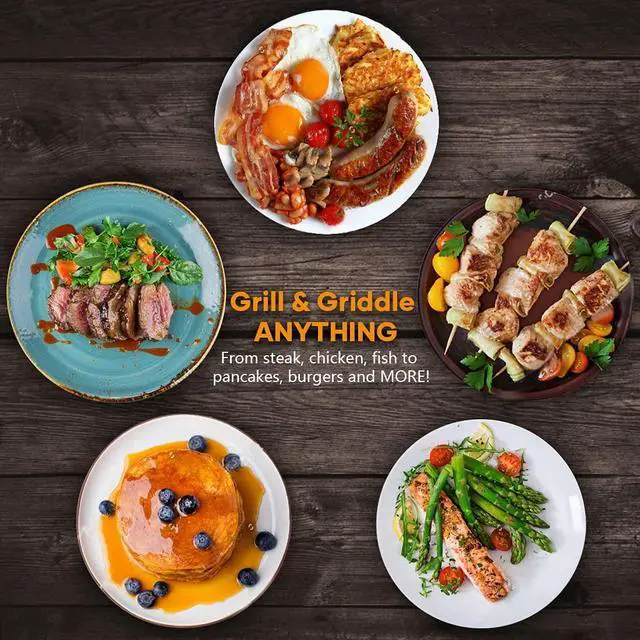 Alt view image 5 of 7 - Electric Indoor Grill Griddle, Smokeless Grill, Blue