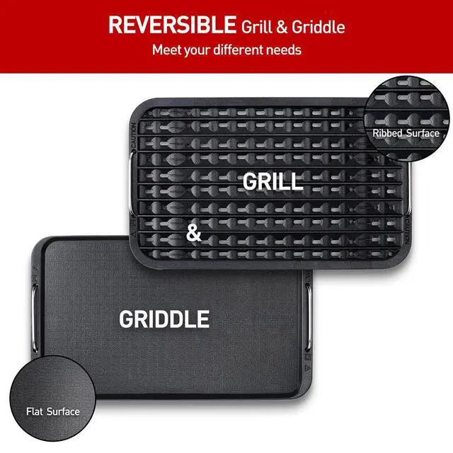 Alt view image 4 of 7 - Indoor Grill, 1500W Smokeless Electric Grill with 2 in1 Nonstick Grill/Griddle Plates, Portable Korean BBQ Grill with 6-Level Control, Glass Lid, Dishwasher Safe, Double Plates, Gray